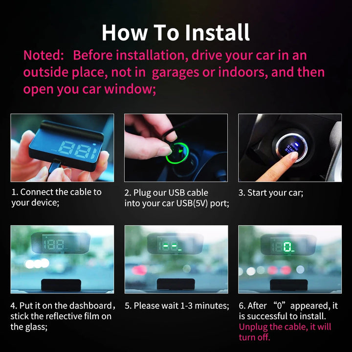 Universal Car HUD Speedometer