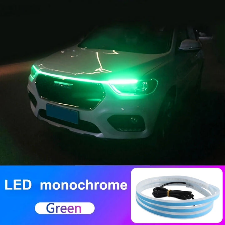 LED DRL Hood Light Strip – Flexible Waterproof Daytime Running Headlight Lamp
