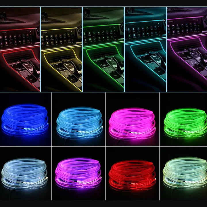 RGB Car Interior LED Strip 2-5M – Fiber Optic Invisible USB APP Control
