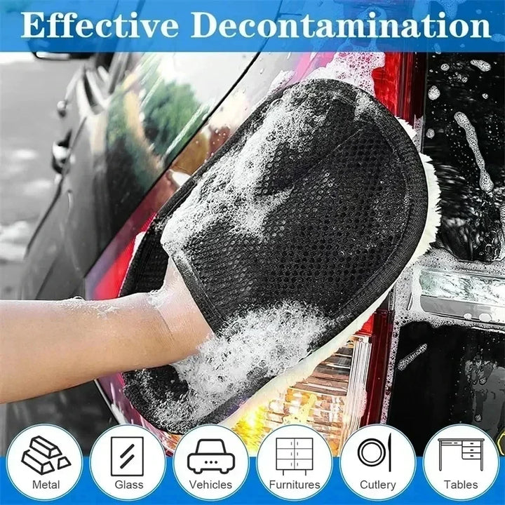 Wool Microfiber Car Wash Mitts – Ultra-Absorbent Scratch-Safe Pads Multi-Pack