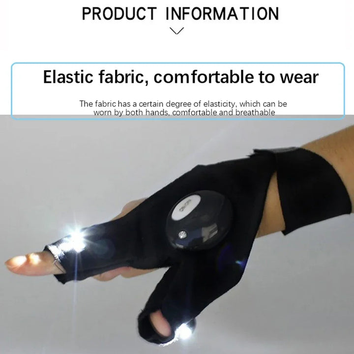 LumiGrip LED Fingerless Gloves