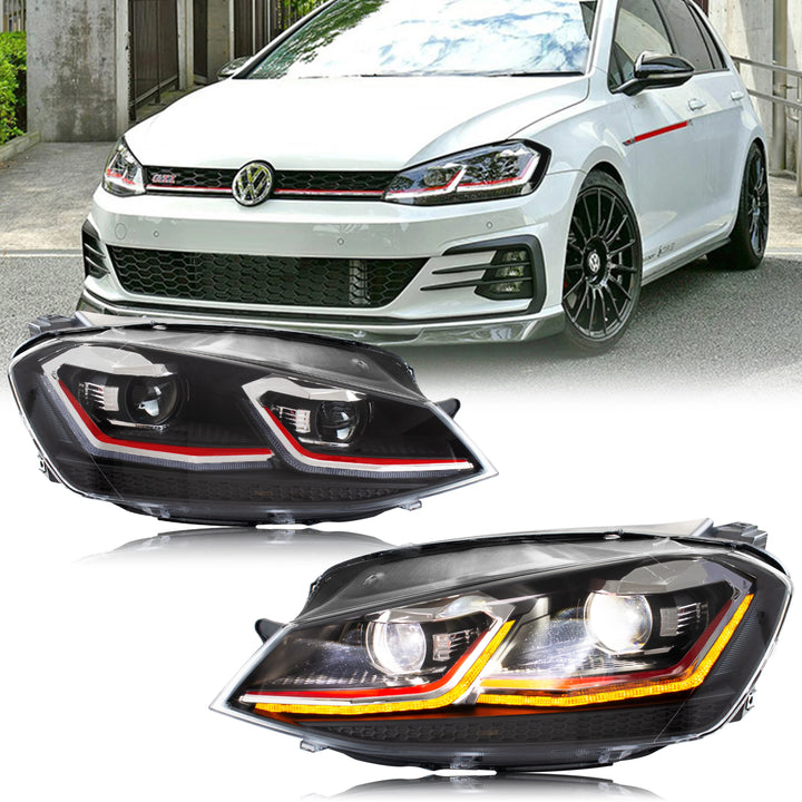 LED Headlight Assembly VW Golf MK7 2012-2017 – Dynamic Sequential Turn Signal