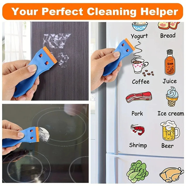 Car Sticker & Film Removal Scraper Set – Paint-Safe Plastic Multi-Use Blade Tool