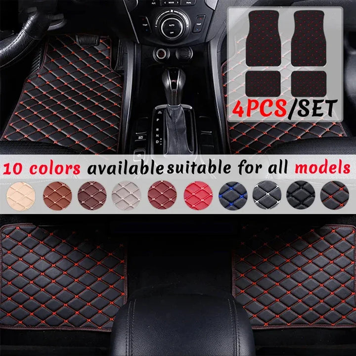 LuxGuard™ 4PCS Universal Leather Car Floor Mat Set