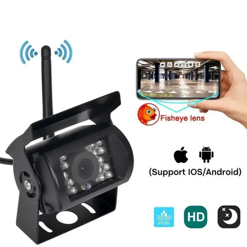 WiFi Wireless Backup Camera 1080P – IP68 Waterproof IR Night Vision Truck & RV