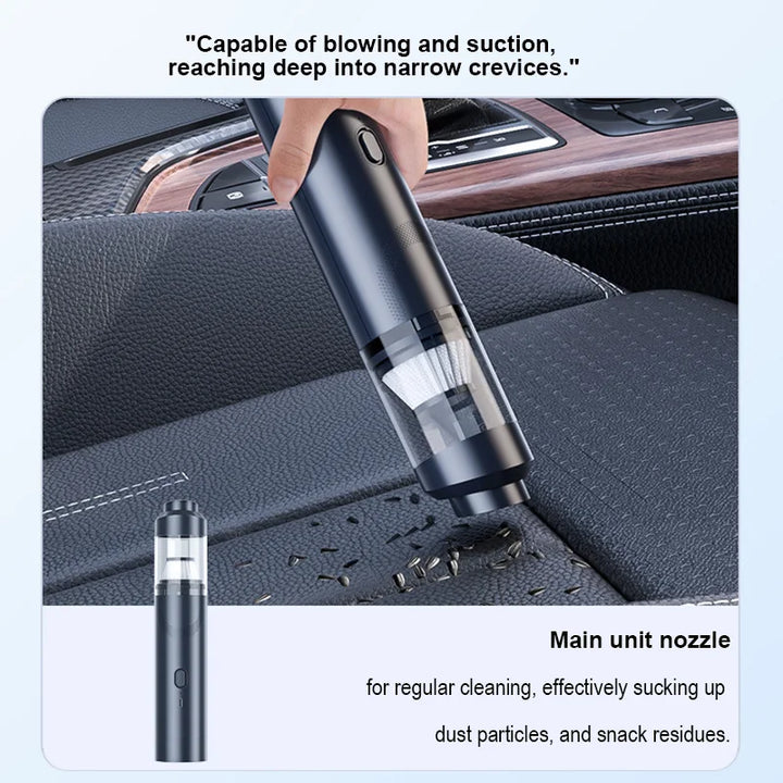 Portable Wireless Car Vacuum – Powerful Handheld Mini Cleaner Auto & Home Use
