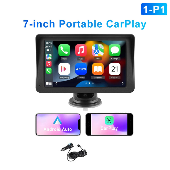 7/9-Inch Portable Wireless CarPlay Android Auto Screen – HD DVR