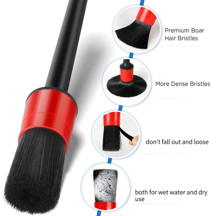 5-Piece Car Detailing Brush Kit – Interior Vents & Wheel Rim Cleaning Set