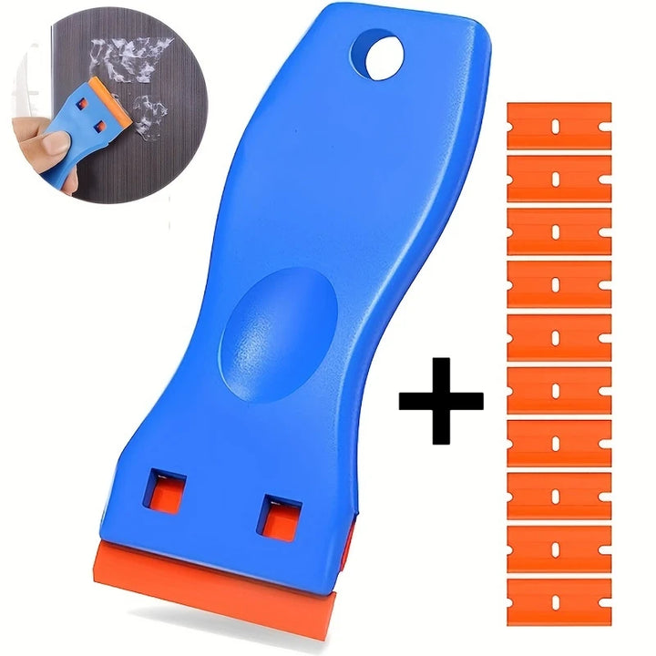 Car Sticker & Film Removal Scraper Set – Paint-Safe Plastic Multi-Use Blade Tool