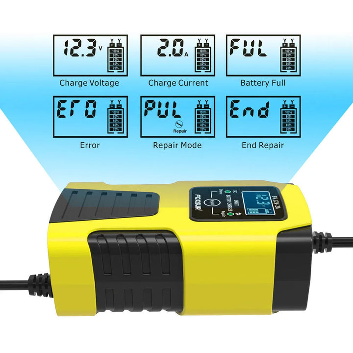 Smart Car Battery Charger 6V/12V 2A – Auto Trickle Maintainer & Desulfator