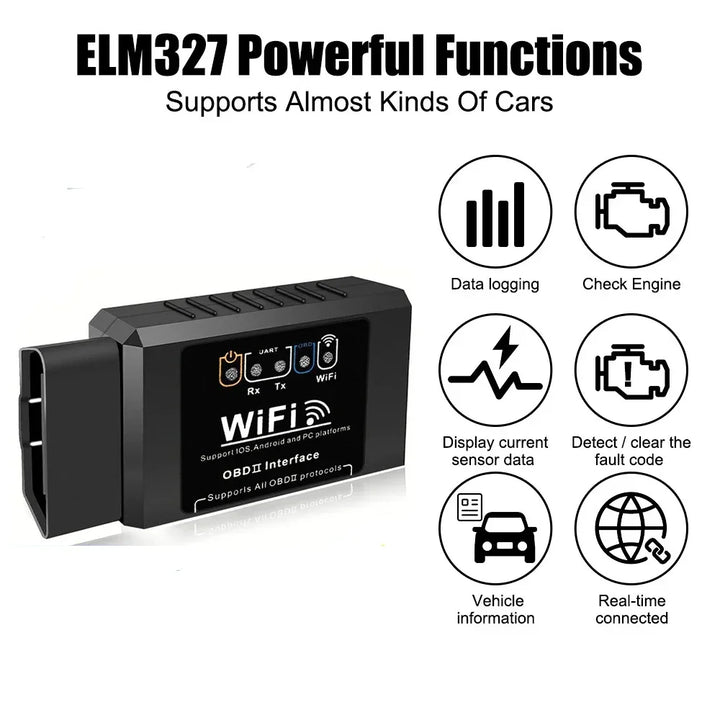 ELM327 WiFi OBD2 Scanner V1.5 – Car Diagnostic Code Reader iOS Android PC