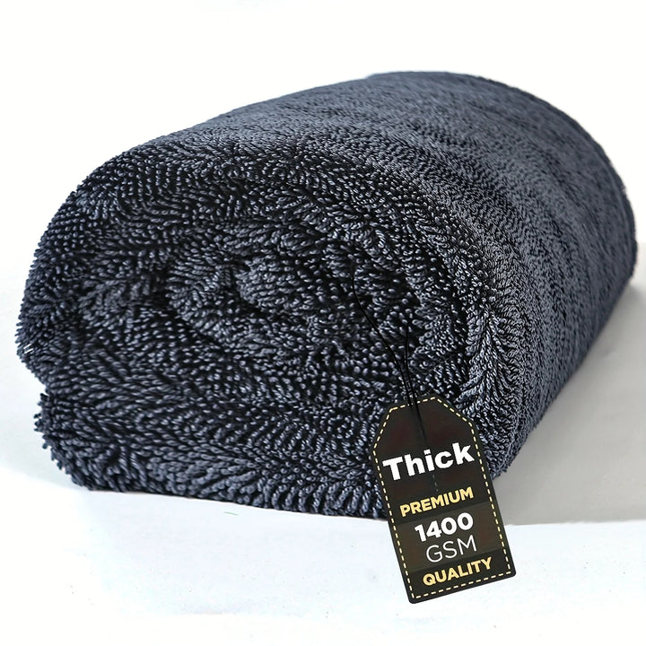 1400GSM XXL Microfiber Car Drying Towel – Twisted Loop Double-Sided Streak-Free