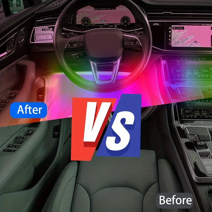 48-LED RGB Car Interior Strip – Bluetooth APP Music Sync Waterproof Multi-Color