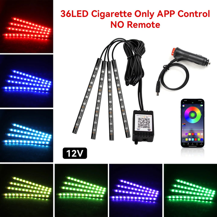 LumiRide™ RGB LED Car Interior Strip Lights