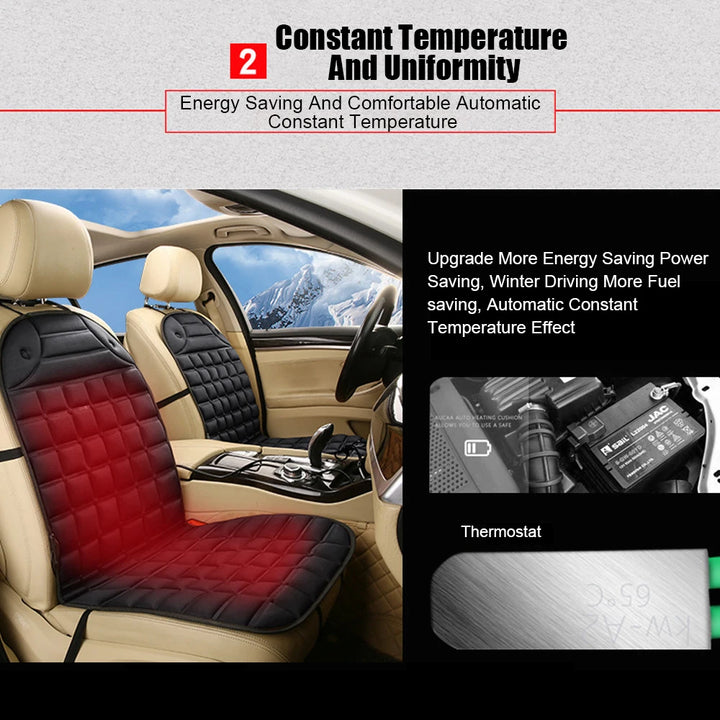 CozyDrive™ 12V Heated Car Seat Cushion