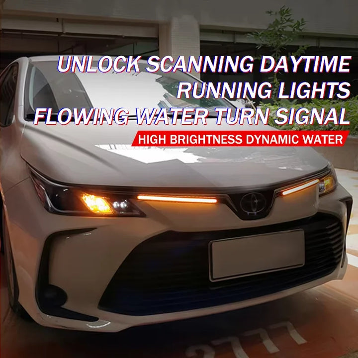 LED DRL Strip Pair – Flexible Waterproof 12V Daytime Running & Turn Signal