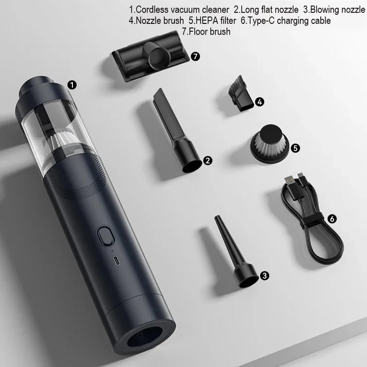 Portable Wireless Car Vacuum – Powerful Handheld Mini Cleaner Auto & Home Use