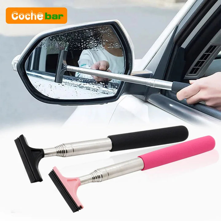 Telescopic Rearview Mirror Brush – Mist & Fog Remover Window Wiper Scraper Tool