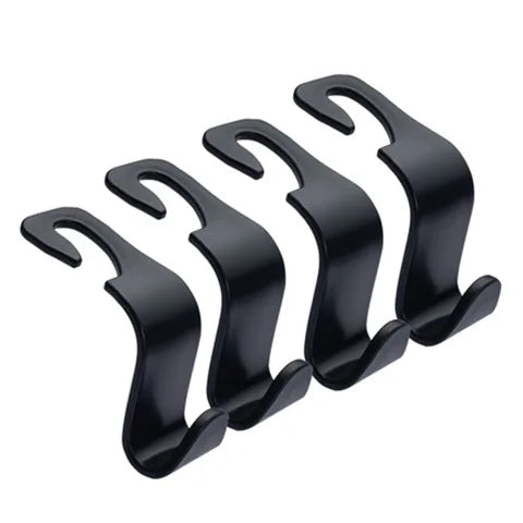 Car Seat Back Hooks 4-Pack – Purse & Bag Hanger Organizer Universal Fit