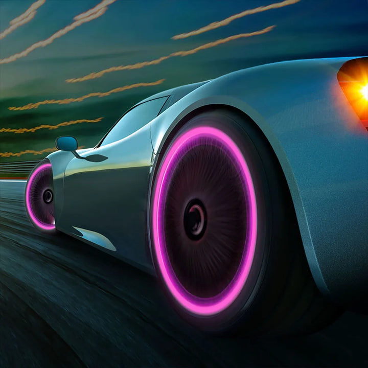 GlowRide™ Luminous Tire Valve Caps – Night Glowing Wheel Decor