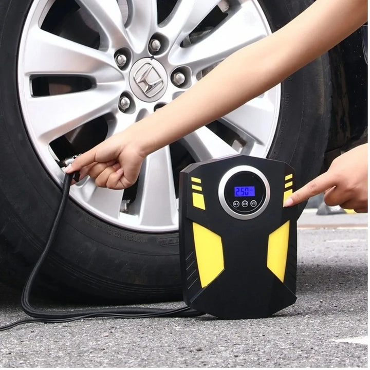 Digital Tire Inflator 150 PSI 12V – Portable Air Compressor Car & Motorcycle