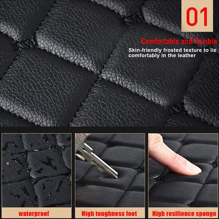 LuxGuard™ 4PCS Universal Leather Car Floor Mat Set