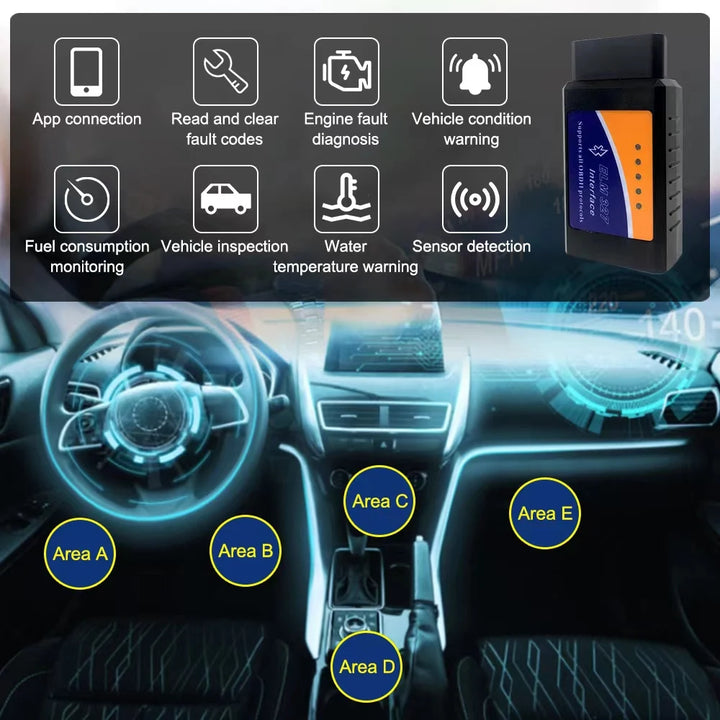 ELM327 V2.1 Bluetooth OBD2 Scanner – Car Fault Code Reader Android & iOS