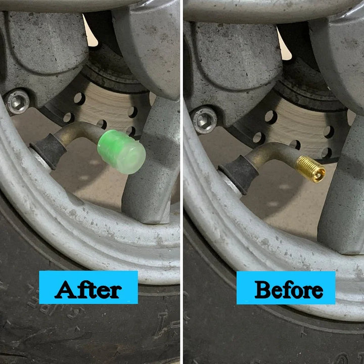GlowRide™ Luminous Tire Valve Caps – Night Glowing Wheel Decor