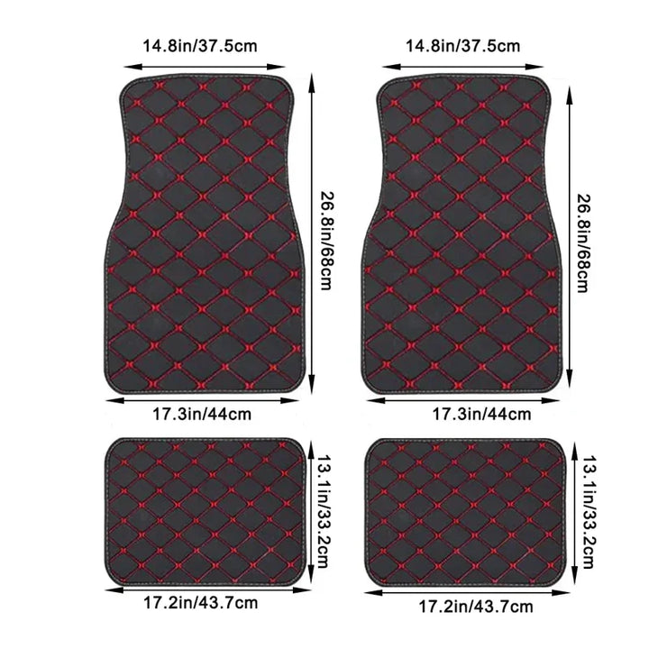 LuxGuard™ 4PCS Universal Leather Car Floor Mat Set