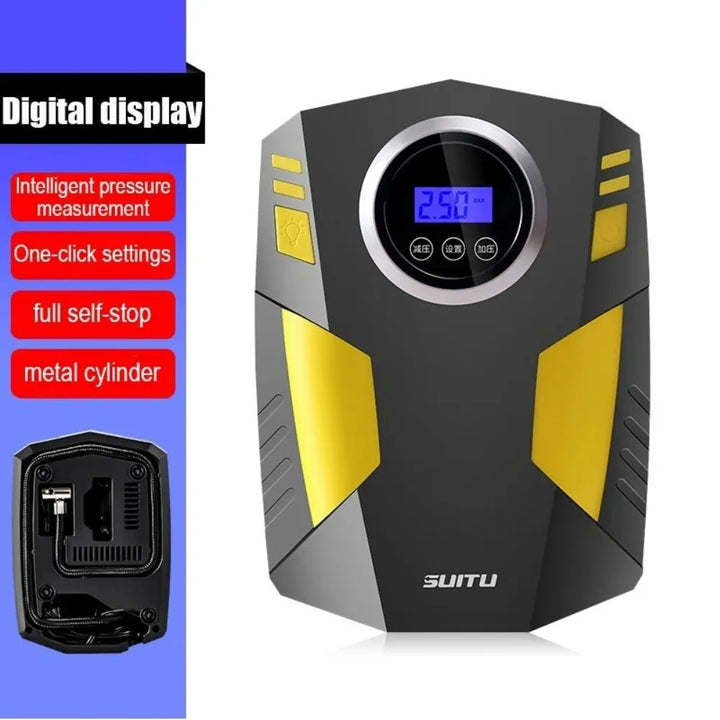 Digital Tire Inflator 150 PSI 12V – Portable Air Compressor Car & Motorcycle