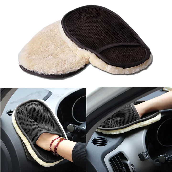 Microfiber Wool Car Wash Mitt – Paint-Safe Ultra-Soft Glove Cars & Motorcycles