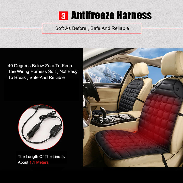 CozyDrive™ 12V Heated Car Seat Cushion