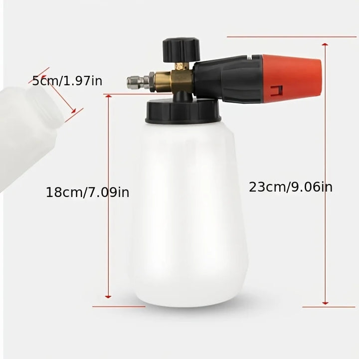 Adjustable Foam Cannon 1L – 5 Nozzles 1/4 Quick Connect for Pressure Washers