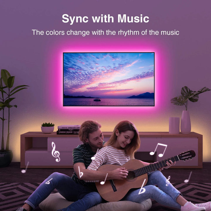 USB 5V RGB LED Strip Lights – Music Sync Remote Control Flexible Ribbon Lamp