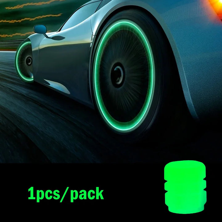 GlowRide™ Luminous Tire Valve Caps – Night Glowing Wheel Decor