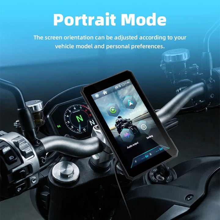 Portable 5-Inch Motorcycle GPS Wireless CarPlay Screen – IPX7 Waterproof