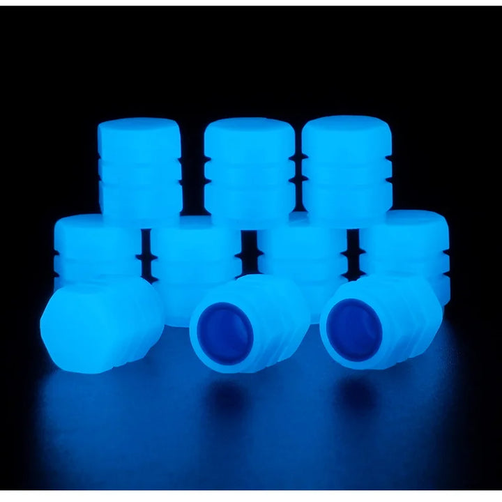 GlowRide™ Luminous Tire Valve Caps – Night Glowing Wheel Decor