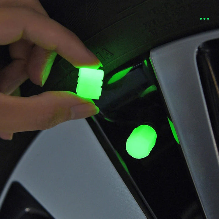 GlowRide™ Luminous Tire Valve Caps – Night Glowing Wheel Decor