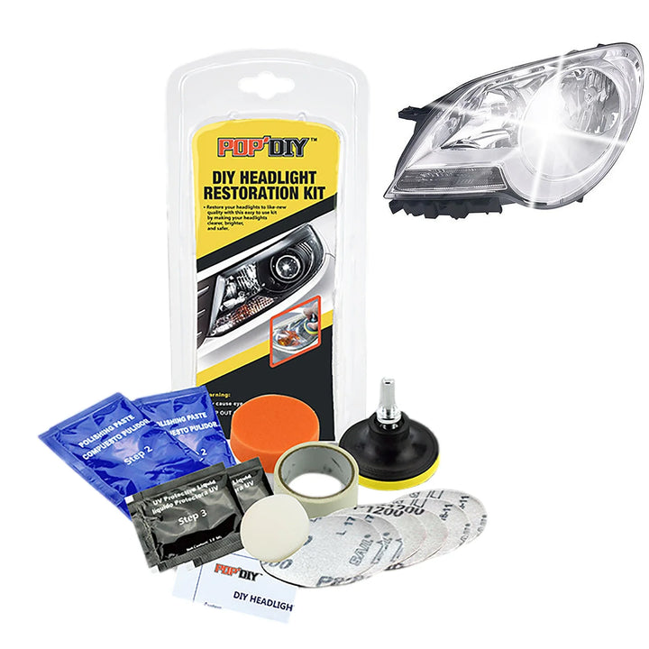16-Piece Headlight Lens Restoration Kit – Polish & Repair Foggy Lamps DIY