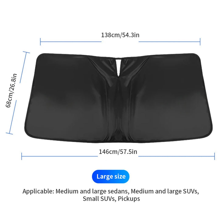 Foldable Car Windshield Sun Shade – UV & Heat Protection Washable Visor Cover