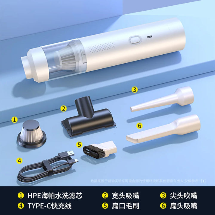 Portable Wireless Car Vacuum – Powerful Handheld Mini Cleaner Auto & Home Use