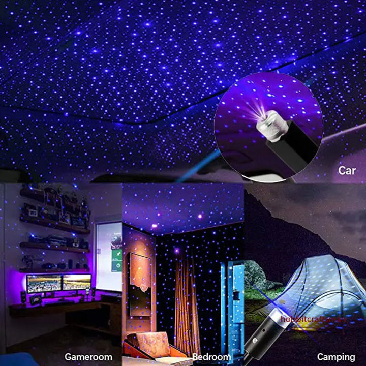 USB Star Night Projector – Galaxy Atmosphere Lamp Car Roof & Ceiling Decor