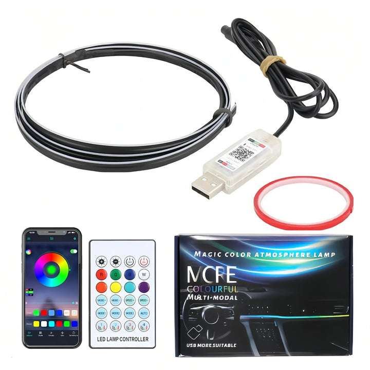 RGB LED Car Interior Ambient Light Kit – APP Remote Acrylic Dashboard Strips
