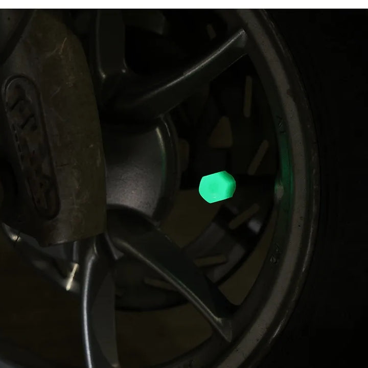 GlowRide™ Luminous Tire Valve Caps – Night Glowing Wheel Decor