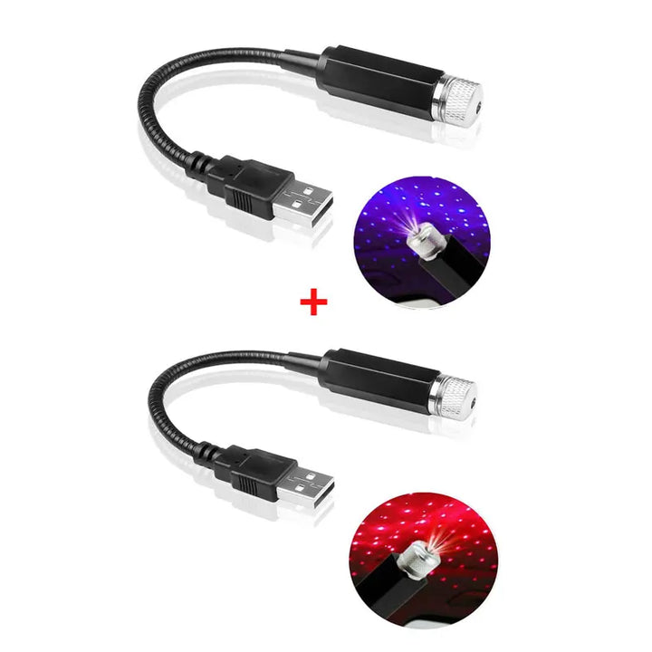 USB Star Night Projector – Galaxy Atmosphere Lamp Car Roof & Ceiling Decor