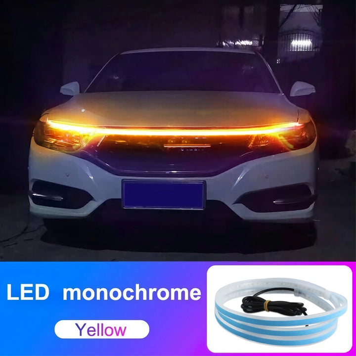 LED DRL Hood Light Strip – Flexible Waterproof Daytime Running Headlight Lamp