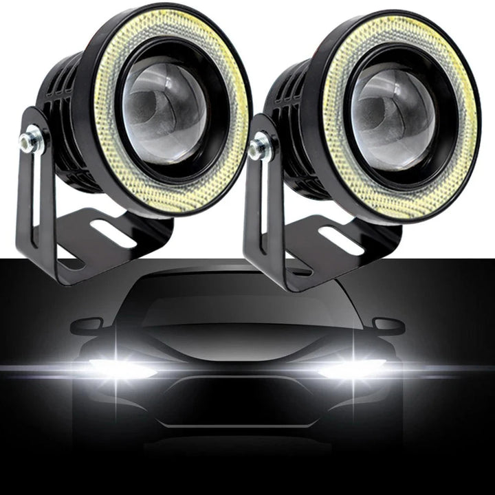 COB LED Angel Eyes DRL – Waterproof Daytime Running & Flowing Turn Signal 12V