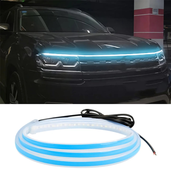 LED DRL Hood Light Strip – Flexible Waterproof Daytime Running Headlight Lamp