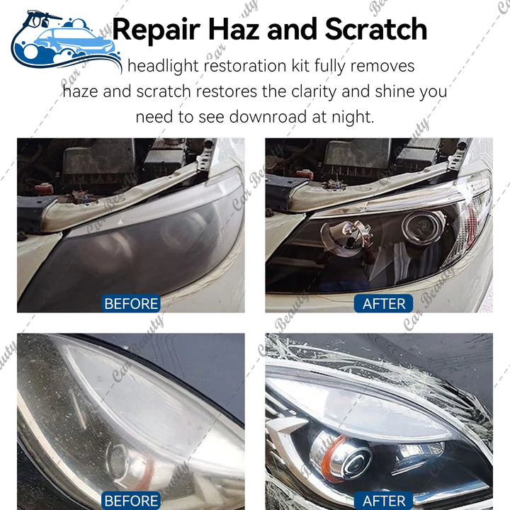 Headlight Restorer Kit – UV Liquid Clears Hazy Yellow & Oxidized Headlight Lens