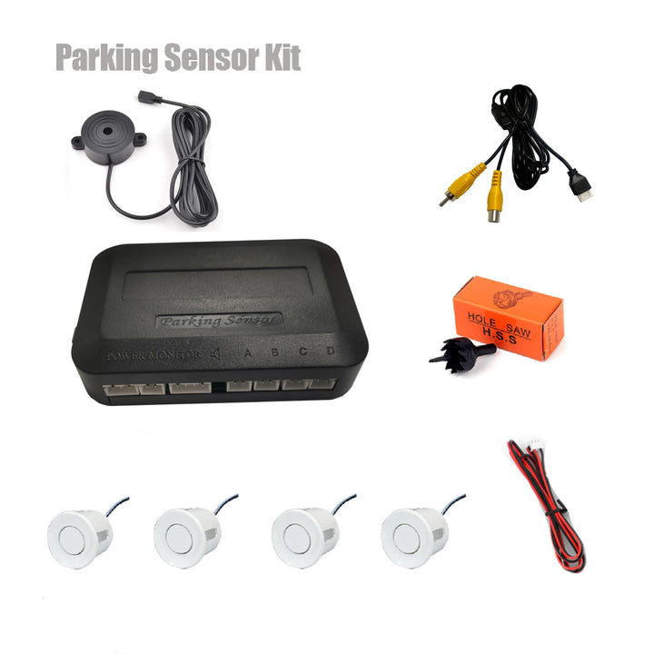 4-Sensor Video Parking Kit – Reverse Radar Digital Display Monitor & Buzzer
